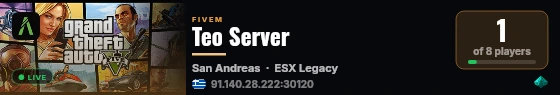 Teo Server live status badge