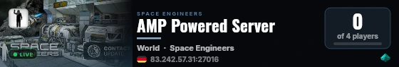 AMP Powered Server live status badge