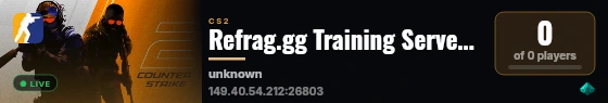 Refrag.gg Training Server (Competitor) live status badge