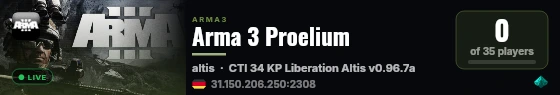 Arma 3 Proelium live status badge