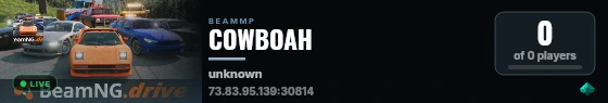 COWBOAH live status badge