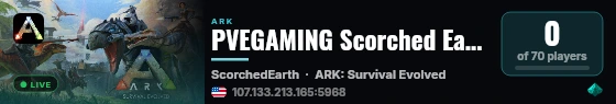 PVEGAMING Scorched Earth - discord.gg/qyfsTnr5GQ - (v361.7) live status badge
