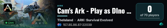 Cam's Ark - Play as DIno - (v358.24) live status badge