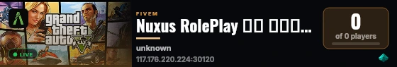 Nuxus RolePlay 新服 免白名单 团队招募 新人友好 任务奖励机制 live status badge