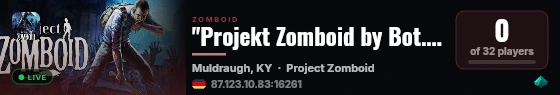 "Projekt Zomboid by Bot.AEO-Netzwerk.de" live status badge