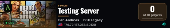 Testing Server live status badge