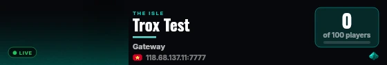 Trox Test live status badge