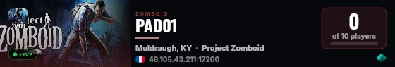 PAD01 live status badge