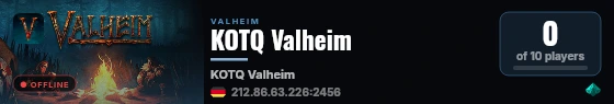 KOTQ Valheim live status badge