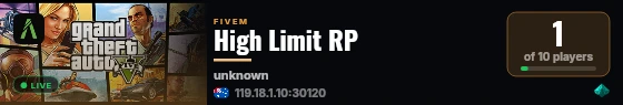 High Limit RP live status badge