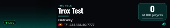 Trox Test live status badge