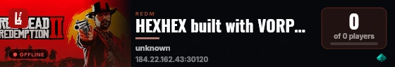 HEXHEX built with VORPCore! live status badge