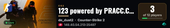 123 powered by PRACC.COM live status badge
