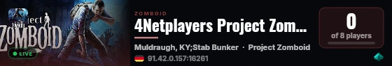 4Netplayers Project Zomboid Beta Server live status badge