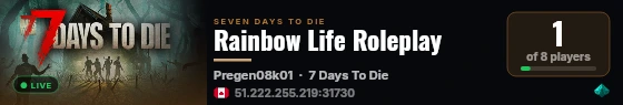 Rainbow Life Roleplay live status badge