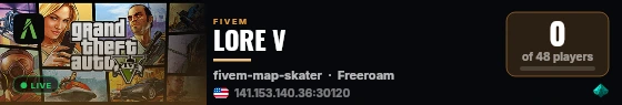 LORE V live status badge