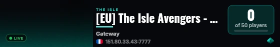 [EU] The Isle Avengers - DEVELOPMENT live status badge