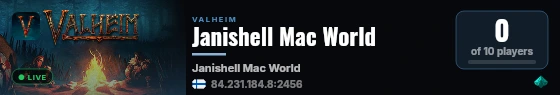 Janishell Mac World live status badge