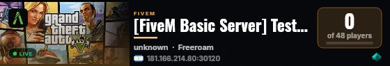 [FiveM Basic Server] TesteoYami live status badge