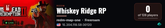 Whiskey Ridge RP live status badge