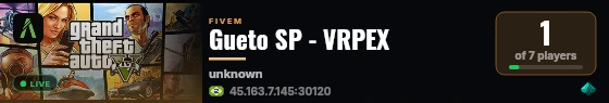 Gueto SP - VRPEX live status badge