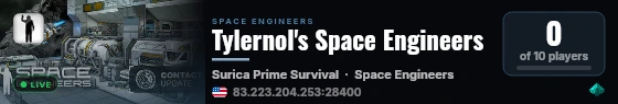 Tylernol's Space Engineers live status badge