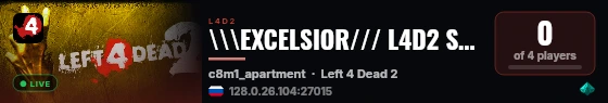 \\\EXCELSIOR/// L4D2 SERVER-[100 Tickrate] live status badge