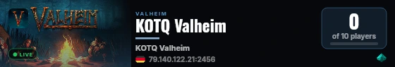 KOTQ Valheim live status badge