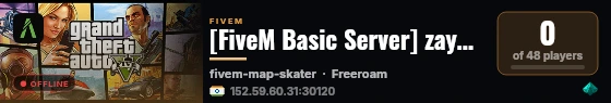 [FiveM Basic Server] zayyyyyyddddddd-me live status badge