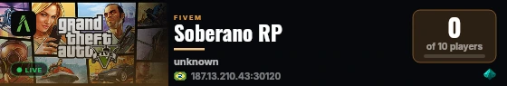 Soberano RP live status badge