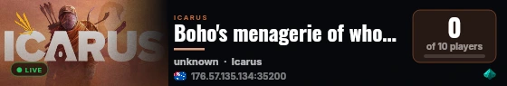 Boho's menagerie of whores live status badge