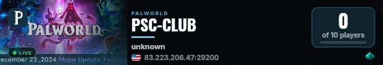 PSC-CLUB live status badge