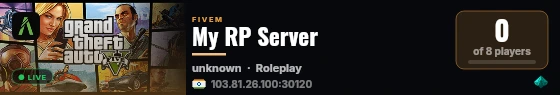 My RP Server live status badge