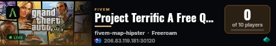 Project Terrific A Free Qbcore Base Server live status badge