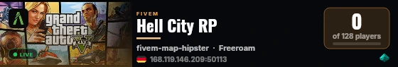 Hell City RP live status badge