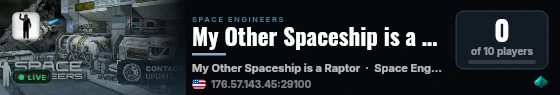 My Other Spaceship is a Raptor live status badge
