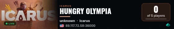HUNGRY OLYMPIA live status badge