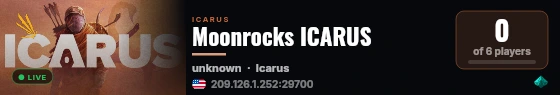 Moonrocks ICARUS live status badge