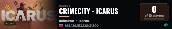 CRIMECITY - ICARUS live status badge