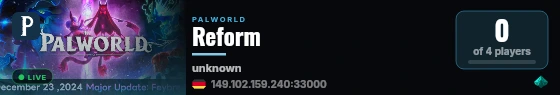 Reform live status badge