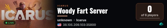 Woody Fart Server live status badge