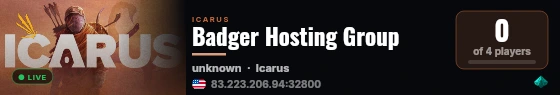 Badger Hosting Group live status badge