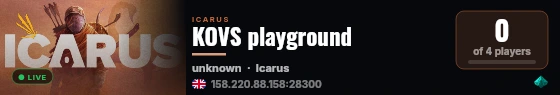 KOVS playground live status badge