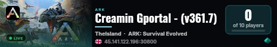 Creamin Gportal - (v361.7) live status badge