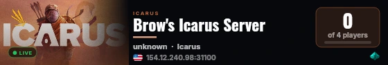 Brow's Icarus Server live status badge