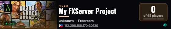 My FXServer Project live status badge