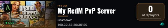 My RedM PvP Server live status badge
