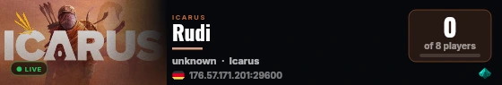Rudi live status badge