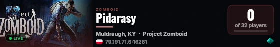 Pidarasy live status badge