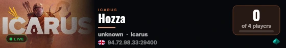 Hozza live status badge